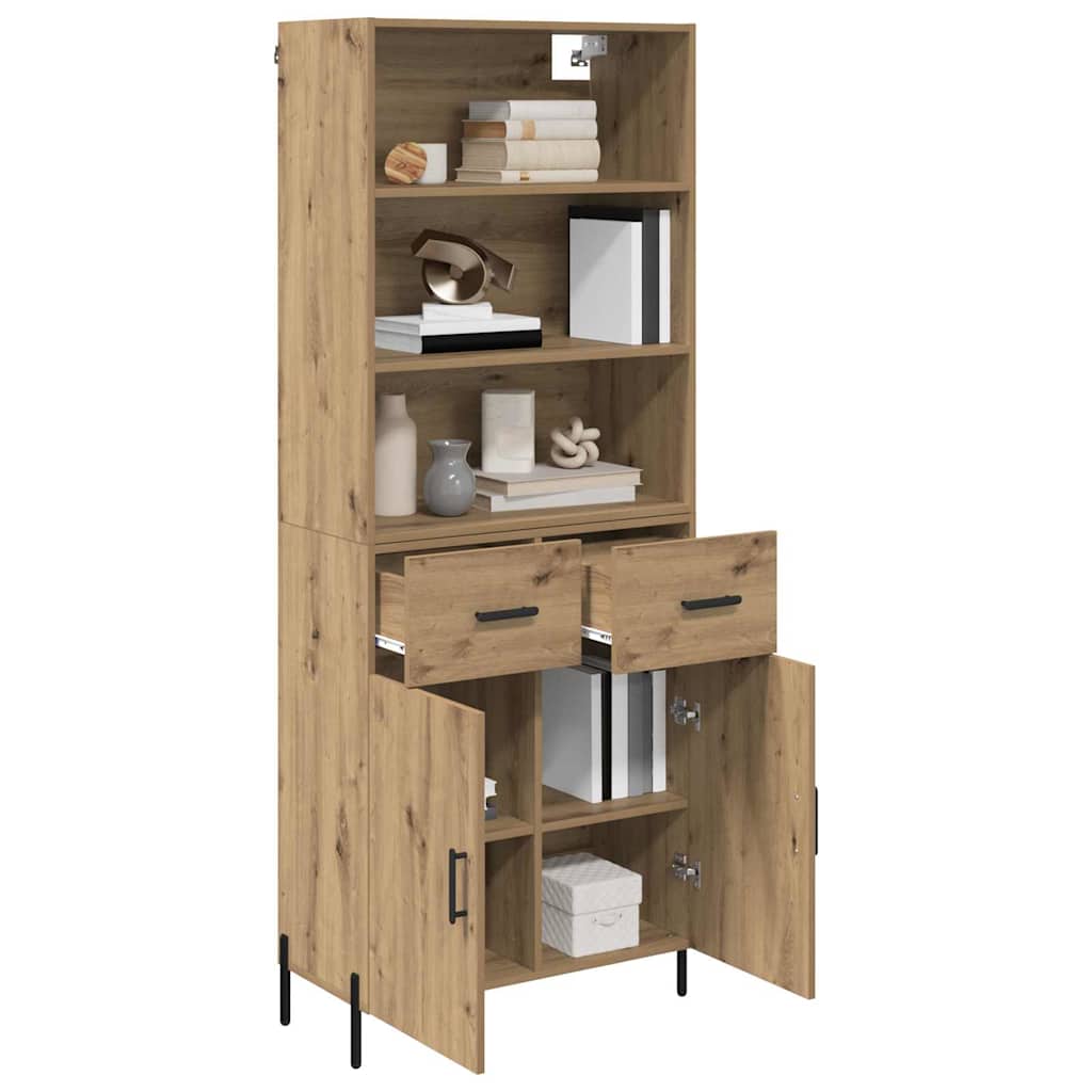 Highboard Artisan-Eiche 69,5 x 32,5 x 180 cm Holzwerkstoff