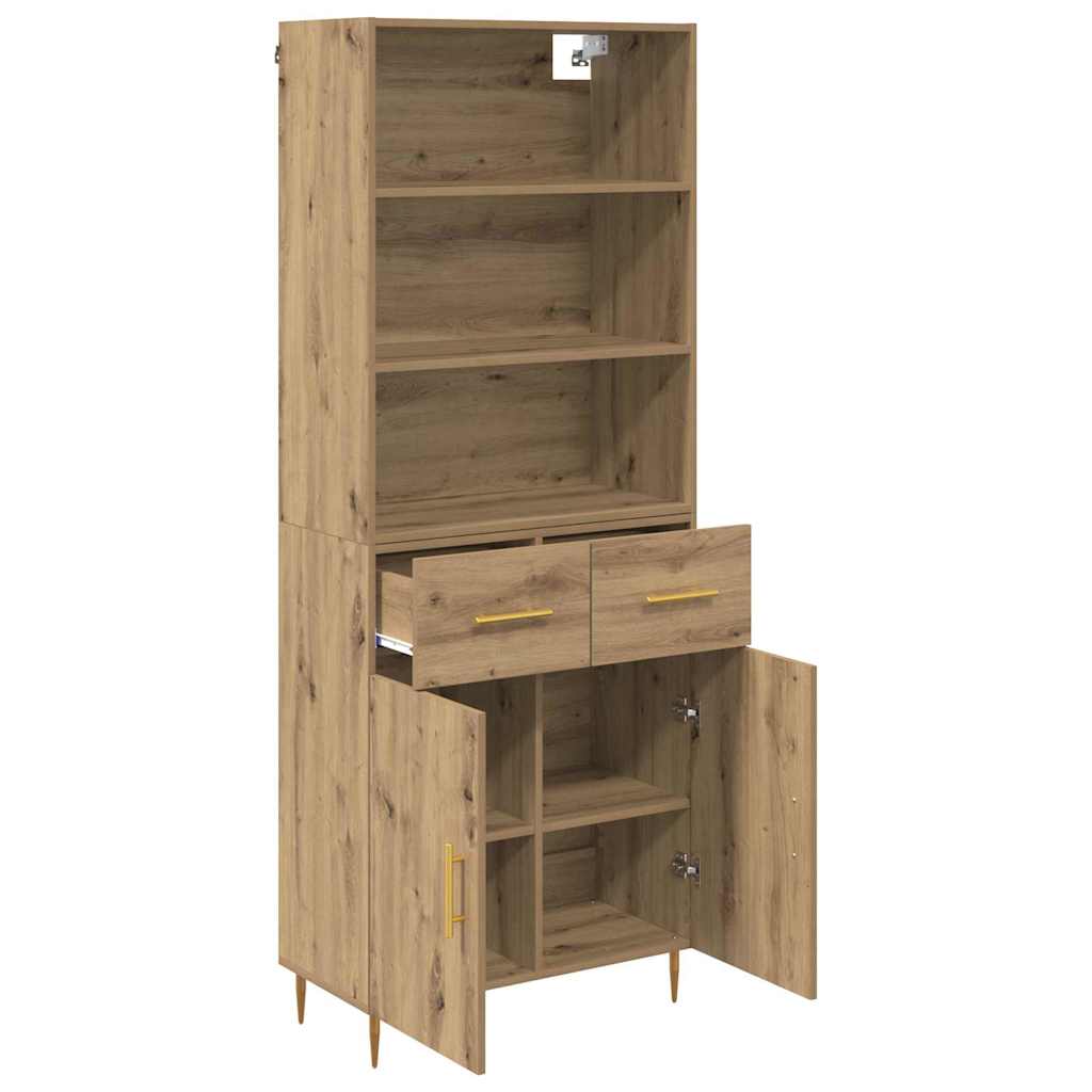 Highboard Artisan-Eiche 69,5 x 34 x 180 cm Holzwerkstoff