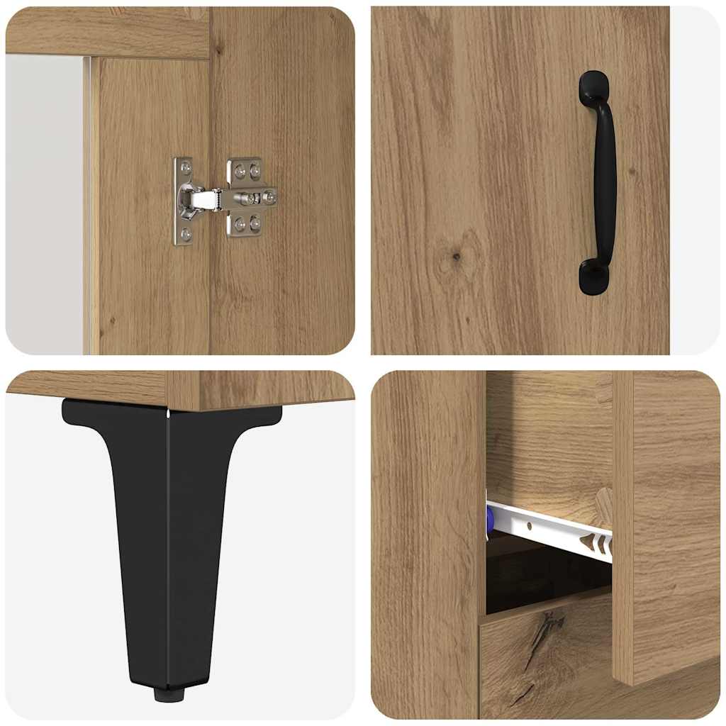 Highboard Artisan-Eiche 69,5 x 34 x 180 cm Holzwerkstoff