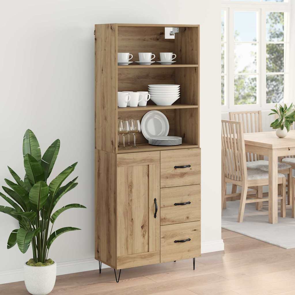 Highboard 2 stk. Artisan-Eiche 69,5 x 34 x 180 cm