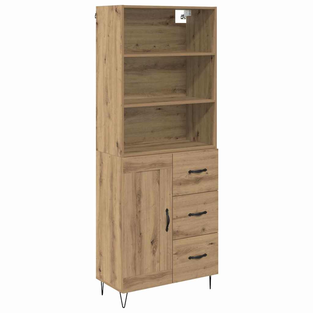 Highboard 2 stk. Artisan-Eiche 69,5 x 34 x 180 cm