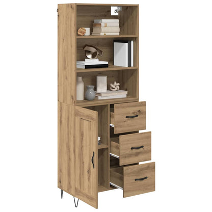 Highboard 2 stk. Artisan-Eiche 69,5 x 34 x 180 cm