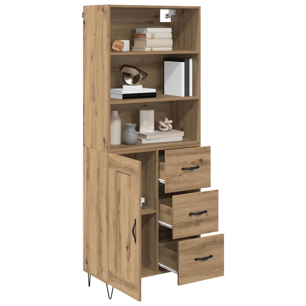 Highboard 2 stk. Artisan-Eiche 69,5 x 34 x 180 cm