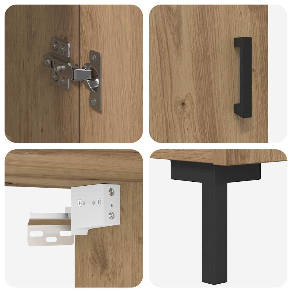 Highboard 2 pcs Artisan-Eiche 69,5 x 34 x 180 cm Holzwerkstoff
