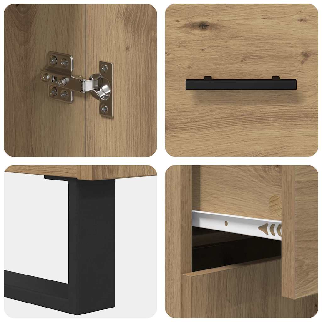 Highboard 2 stk. Artisan-Eiche 69,5 x 34 x 180 cm