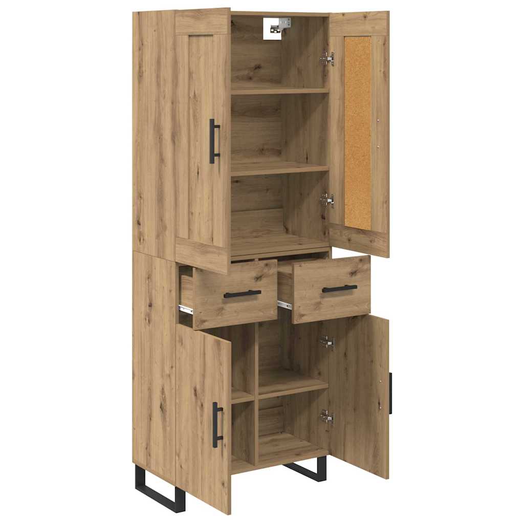 Highboard 2 stk. Artisan-Eiche 69,5 x 34 x 180 cm