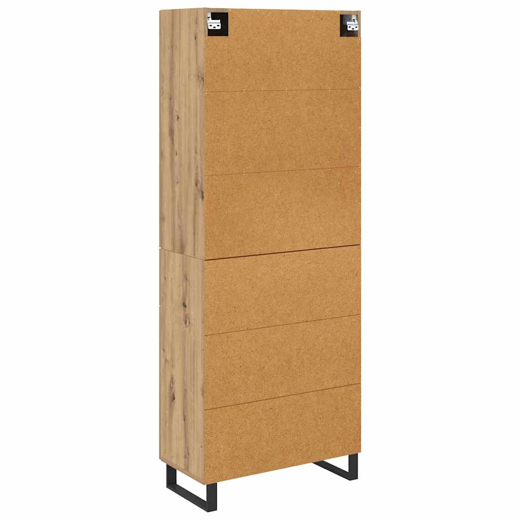 Highboard 2 stk. Artisan-Eiche 69,5 x 34 x 180 cm