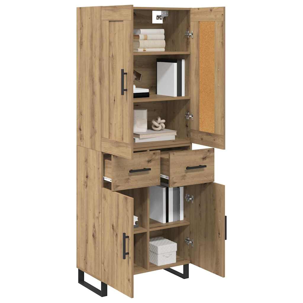 Highboard 2 stk. Artisan-Eiche 69,5 x 34 x 180 cm