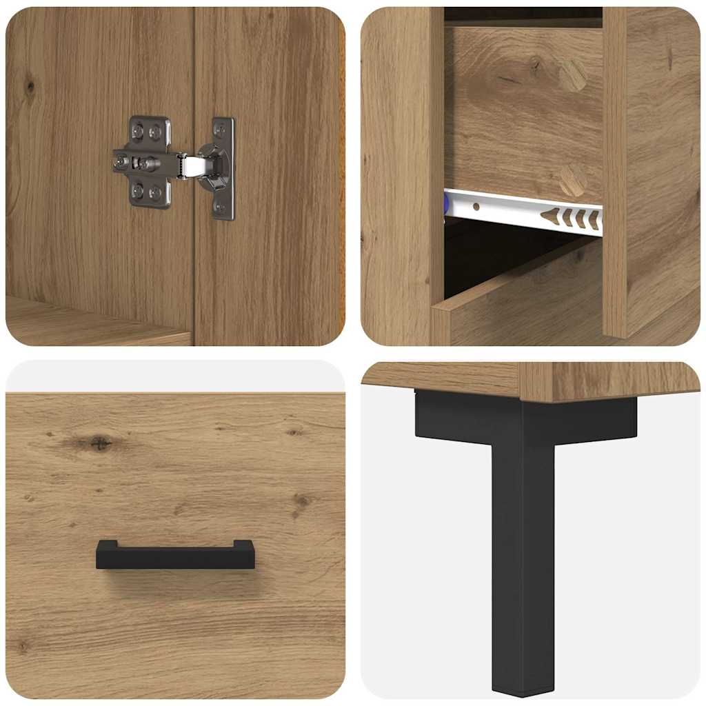 Highboard 2 stk. Artisan-Eiche 69,5 x 34 x 180 cm Holzwerkstoff