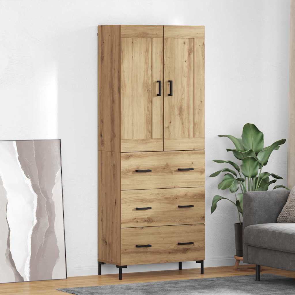 Highboard 2 stk. Artisan-Eiche 69,5 x 34 x 180 cm Holzwerkstoff
