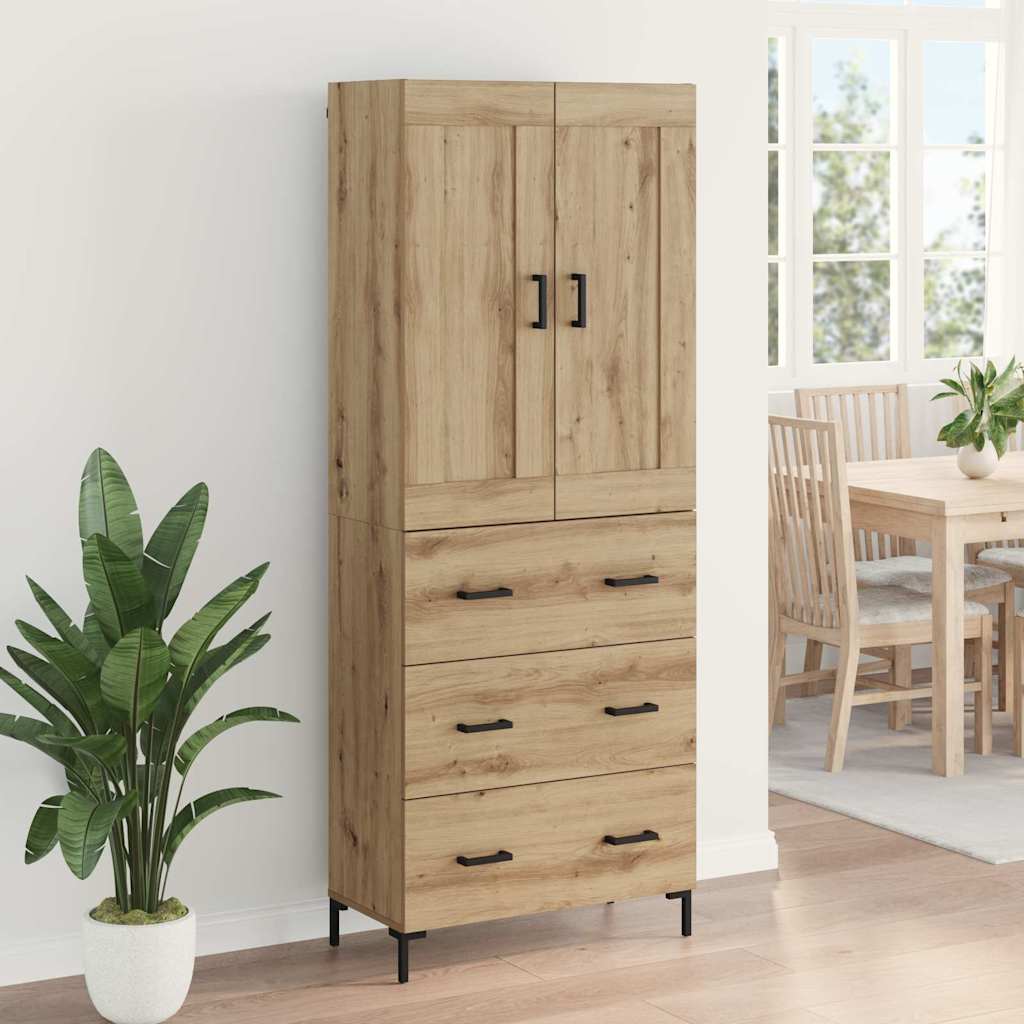 Highboard 2 stk. Artisan-Eiche 69,5 x 34 x 180 cm Holzwerkstoff