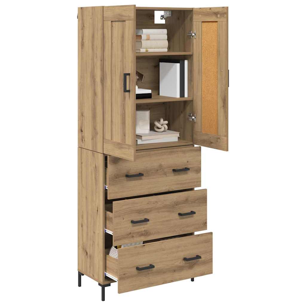 Highboard 2 stk. Artisan-Eiche 69,5 x 34 x 180 cm Holzwerkstoff