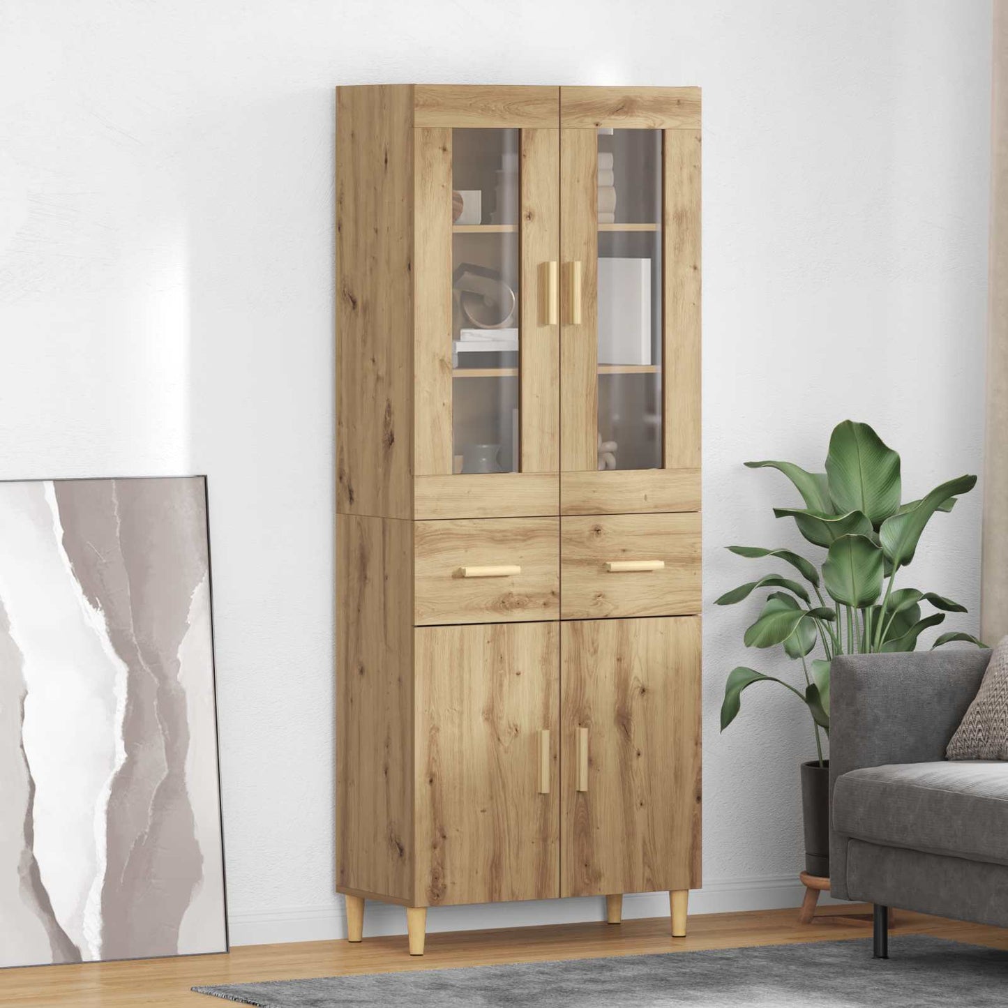 Highboard Artisan-Eiche 69,5 x 34 x 180 cm Holzwerkstoff