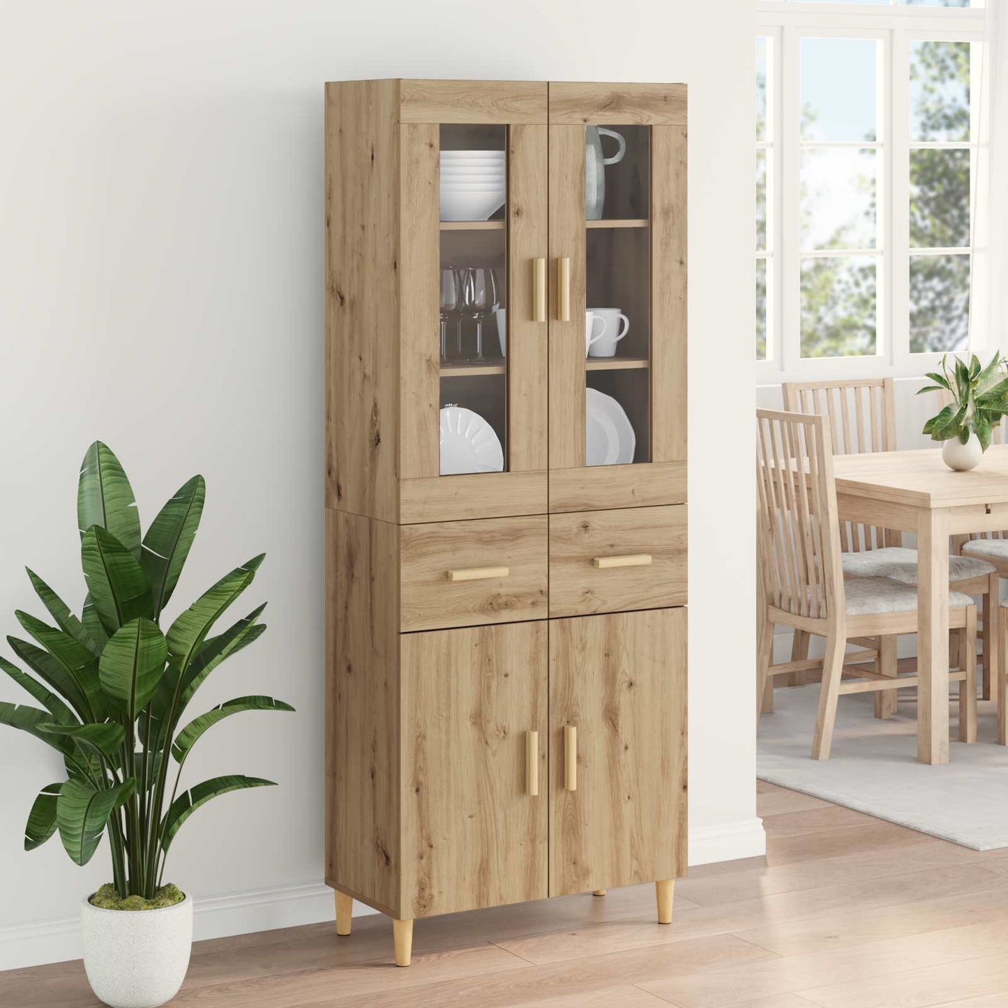 Highboard Artisan-Eiche 69,5 x 34 x 180 cm Holzwerkstoff