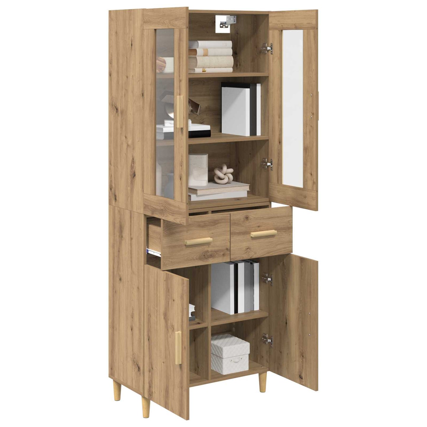 Highboard Artisan-Eiche 69,5 x 34 x 180 cm Holzwerkstoff