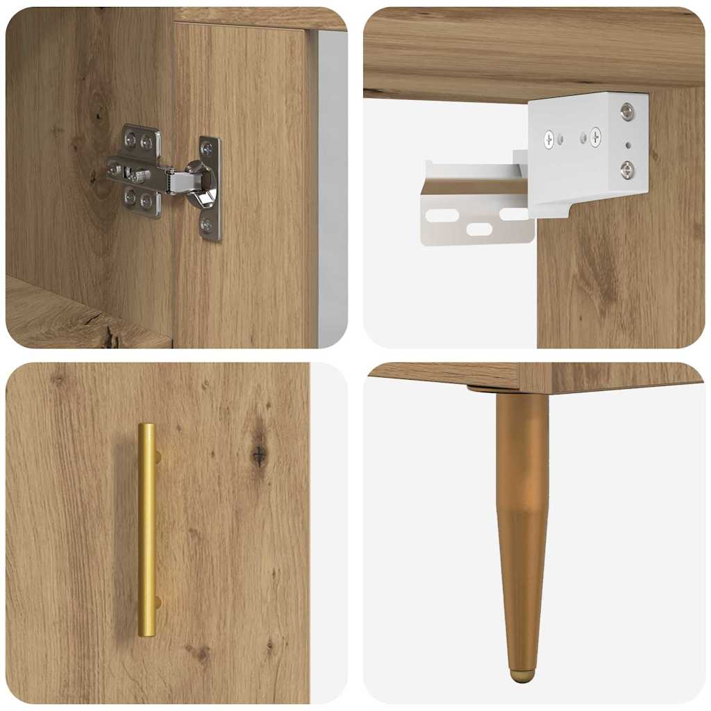 Highboard 2 stk. Artisan-Eiche 34,5 x 34 x 180 cm Holzwerkstoff