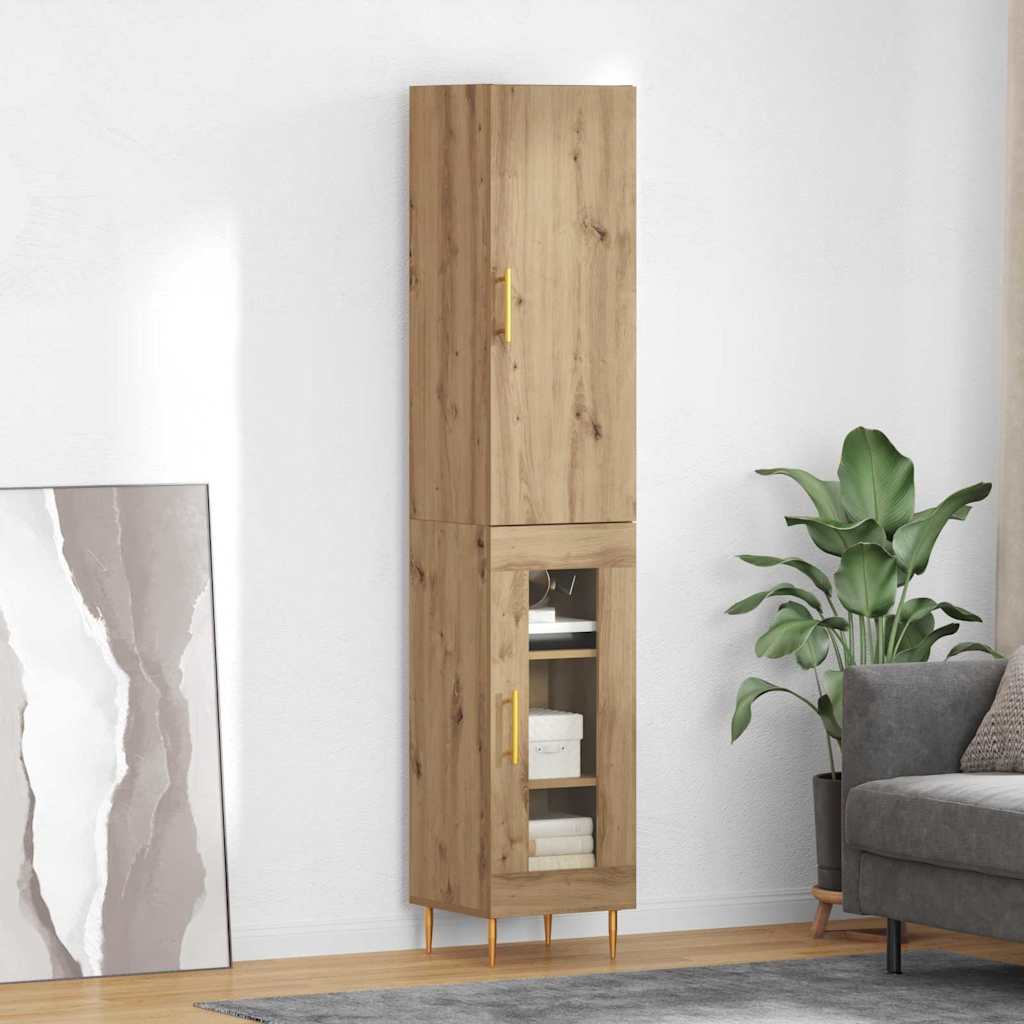 Highboard 2 stk. Artisan-Eiche 34,5 x 34 x 180 cm Holzwerkstoff