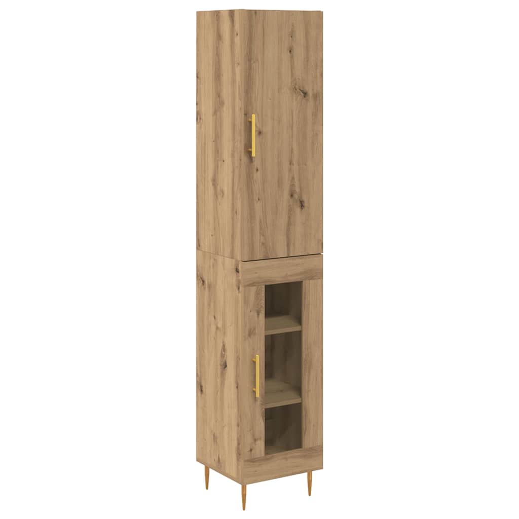 Highboard 2 stk. Artisan-Eiche 34,5 x 34 x 180 cm Holzwerkstoff