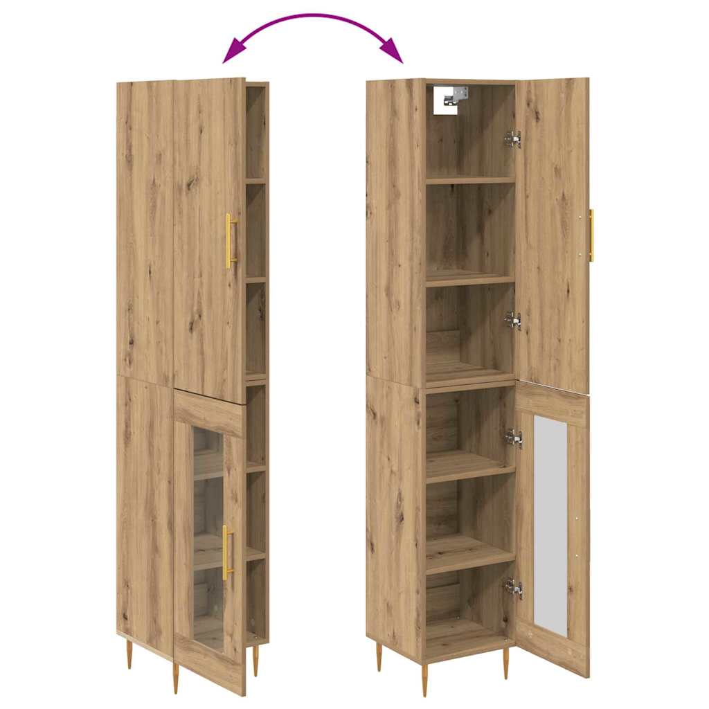 Highboard 2 stk. Artisan-Eiche 34,5 x 34 x 180 cm Holzwerkstoff