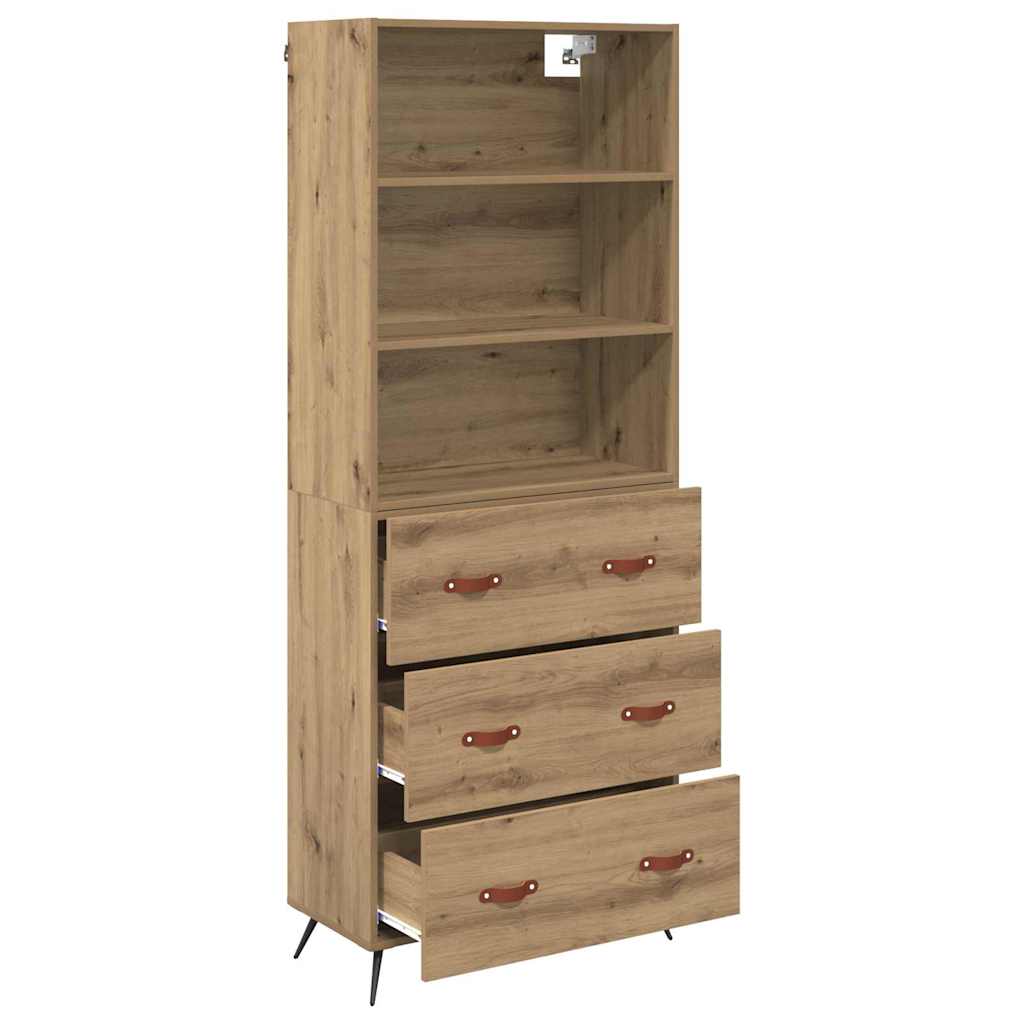 Highboard Artisan-Eiche 69,5 x 34 x 180 cm Holzwerkstoff