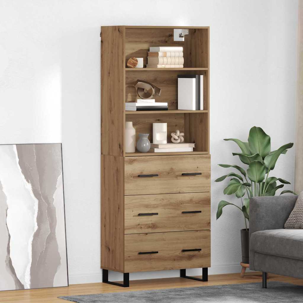 Highboard 2 pcs Artisan-Eiche 69,5 x 34 x 180 cm Holzwerkstoff
