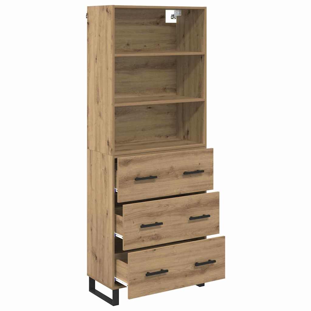 Highboard 2 pcs Artisan-Eiche 69,5 x 34 x 180 cm Holzwerkstoff