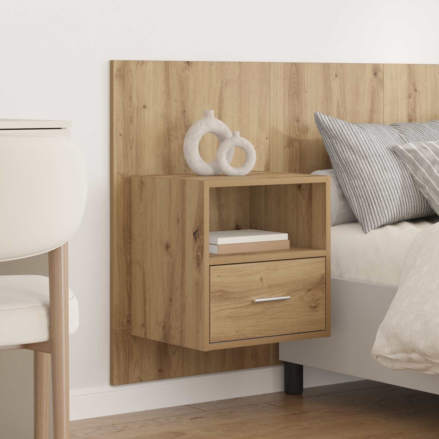 Kopfteil mit Schrank 3 stk. Artisan-Eiche Holzwerkstoff