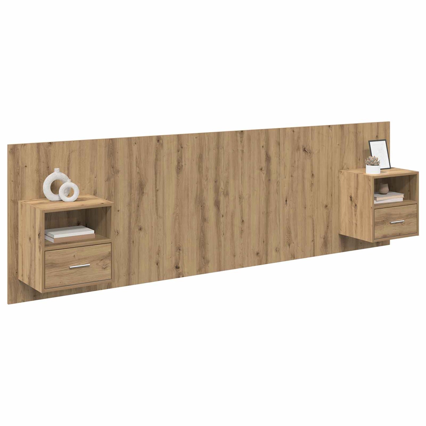 Kopfteil mit Schrank 3 stk. Artisan-Eiche Holzwerkstoff