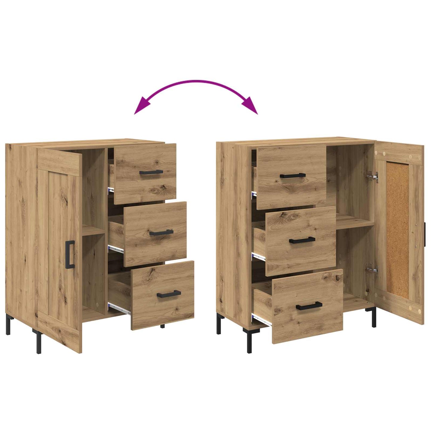 Highboard Artisan-Eiche 69,5 x 34 x 180 cm Holzwerkstoff
