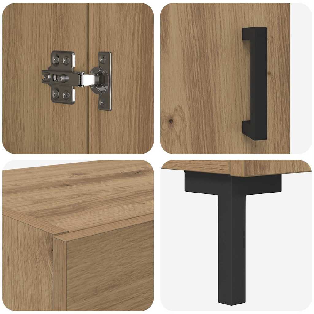 Highboard 2 stk. Artisan-Eiche 69,5 x 34 x 180 cm Holzwerkstoff