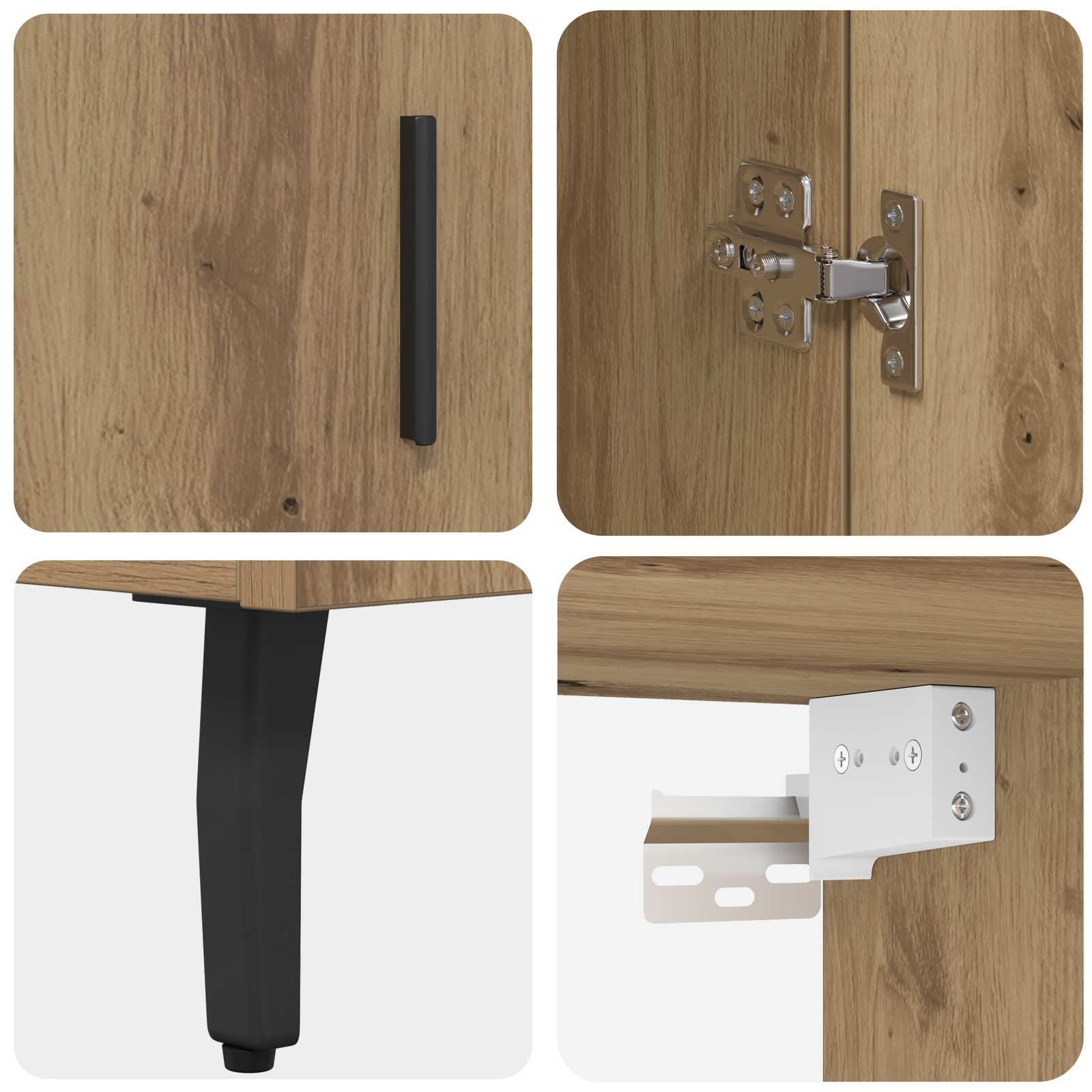 Highboard 2 stk. Artisan-Eiche 69,5 x 32,5 x 180 cm