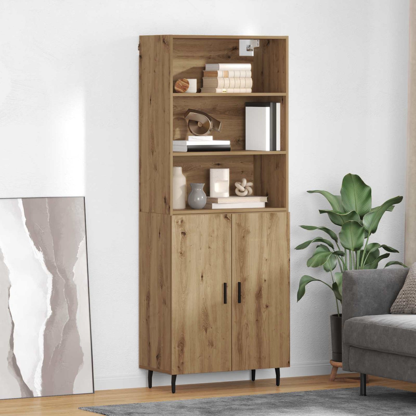 Highboard 2 stk. Artisan-Eiche 69,5 x 32,5 x 180 cm