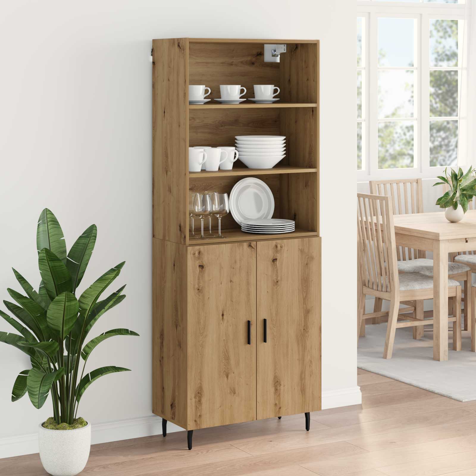 Highboard 2 stk. Artisan-Eiche 69,5 x 32,5 x 180 cm