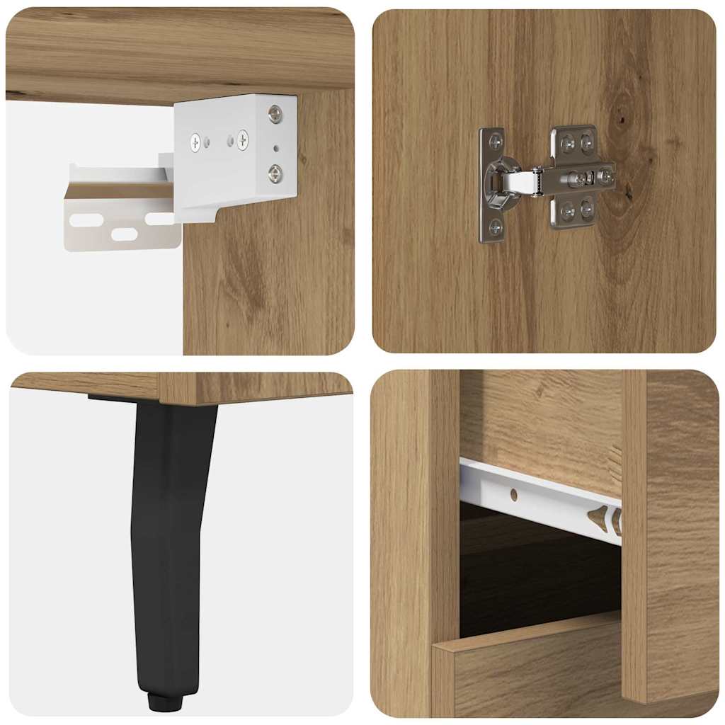 Highboard 2 pcs Artisan-Eiche 69,5 x 32,5 x 180 cm