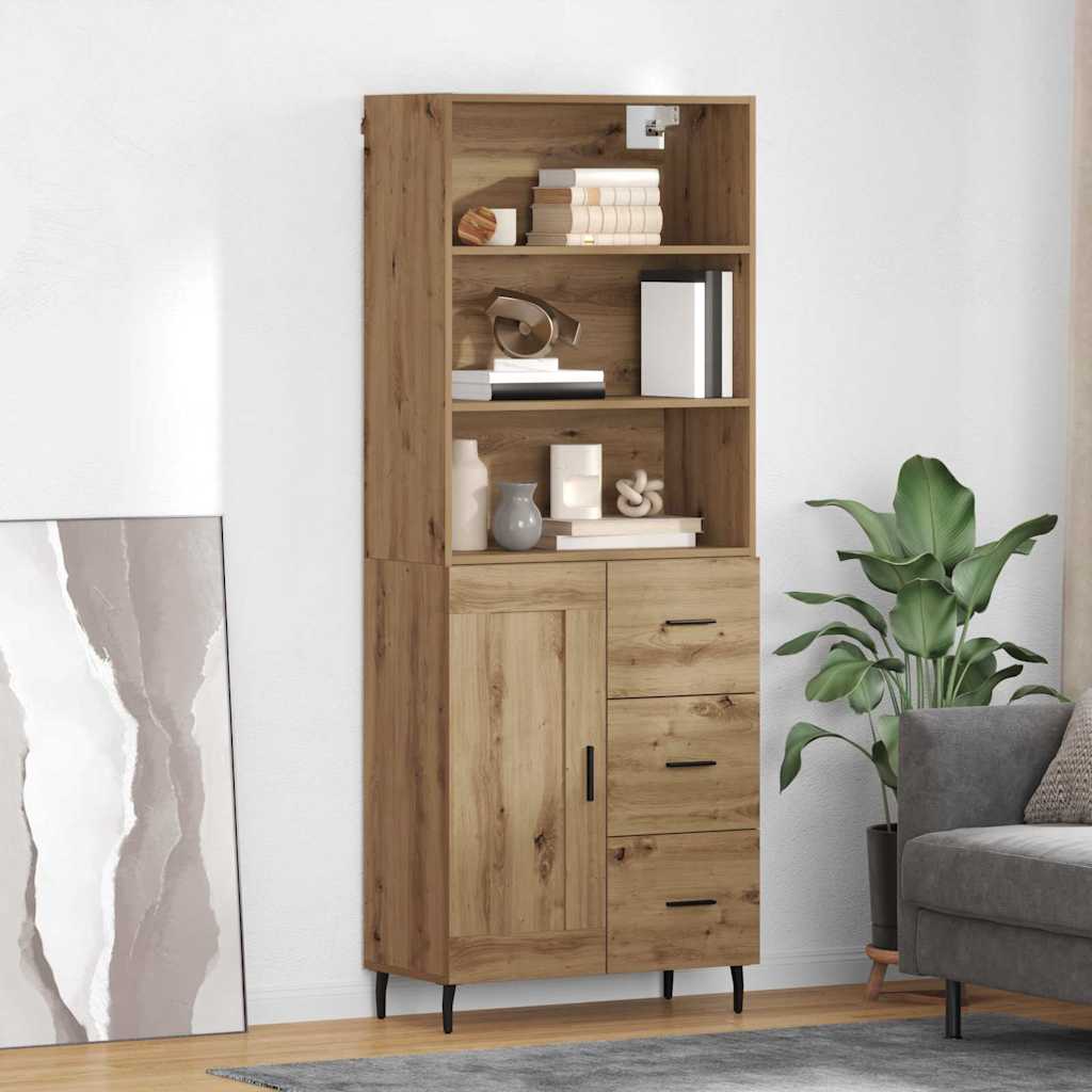 Highboard 2 pcs Artisan-Eiche 69,5 x 32,5 x 180 cm