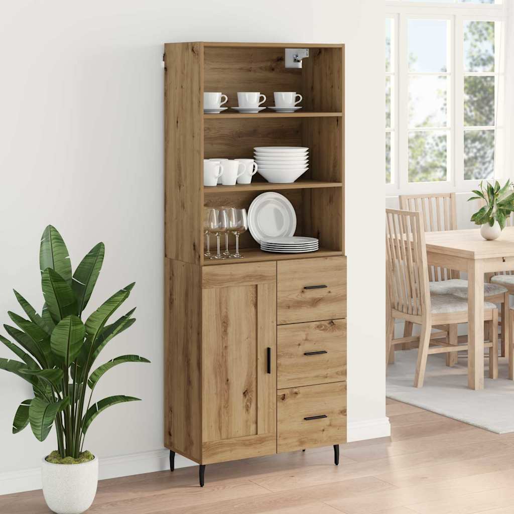 Highboard 2 pcs Artisan-Eiche 69,5 x 32,5 x 180 cm