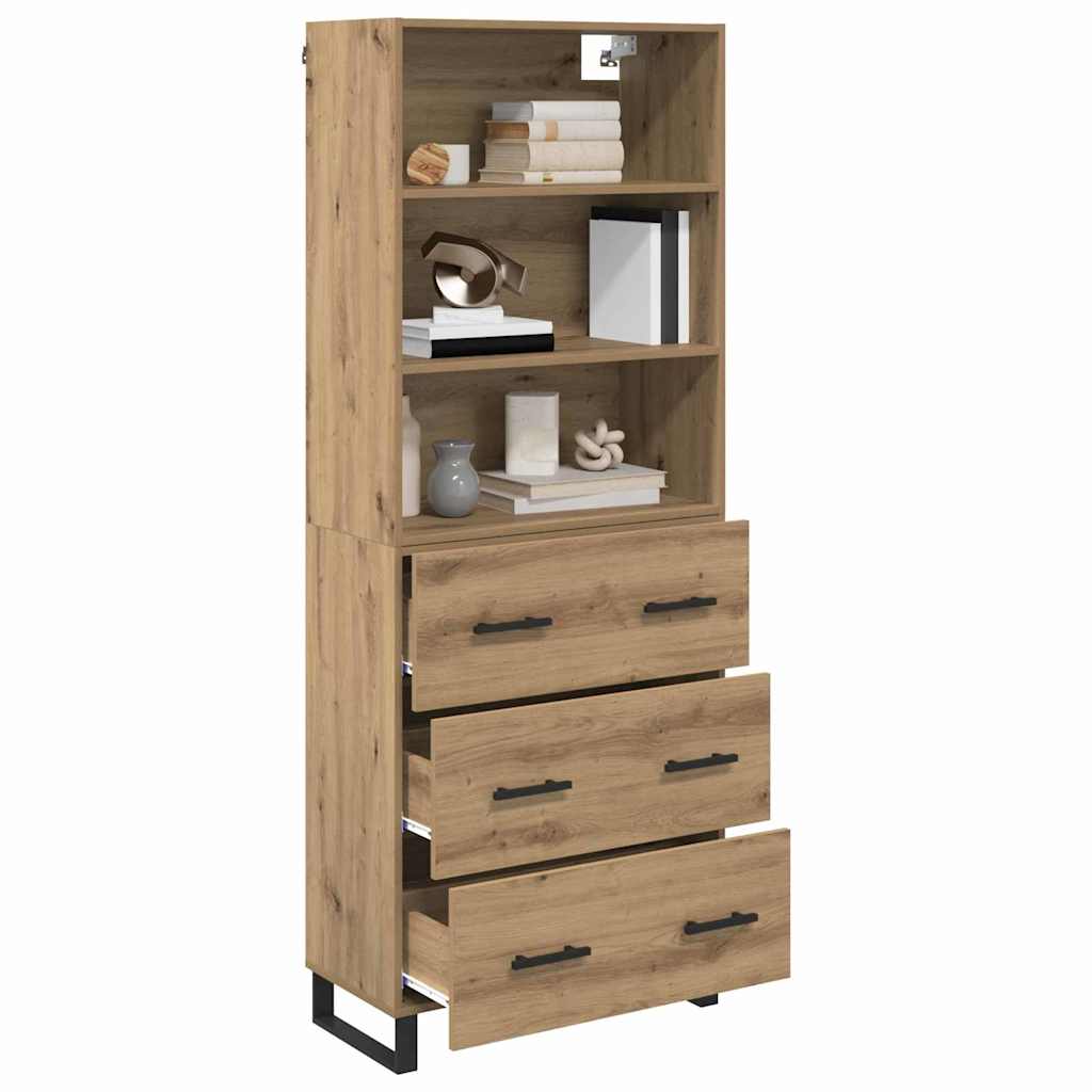 Highboard 2 pcs Artisan-Eiche 69,5 x 32,5 x 180 cm