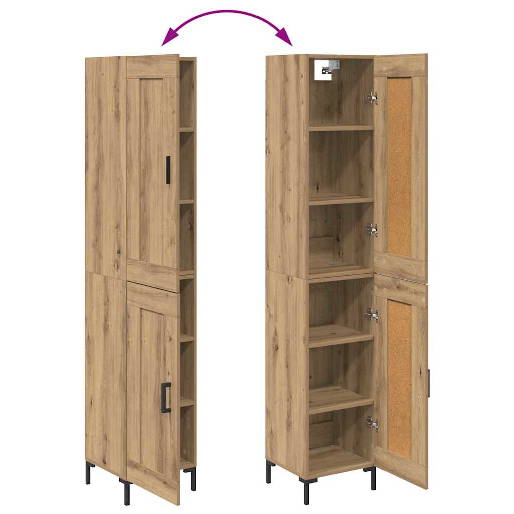 Highboard Artisan-Eiche 34,5 x 34 x 180 cm Holzwerkstoff