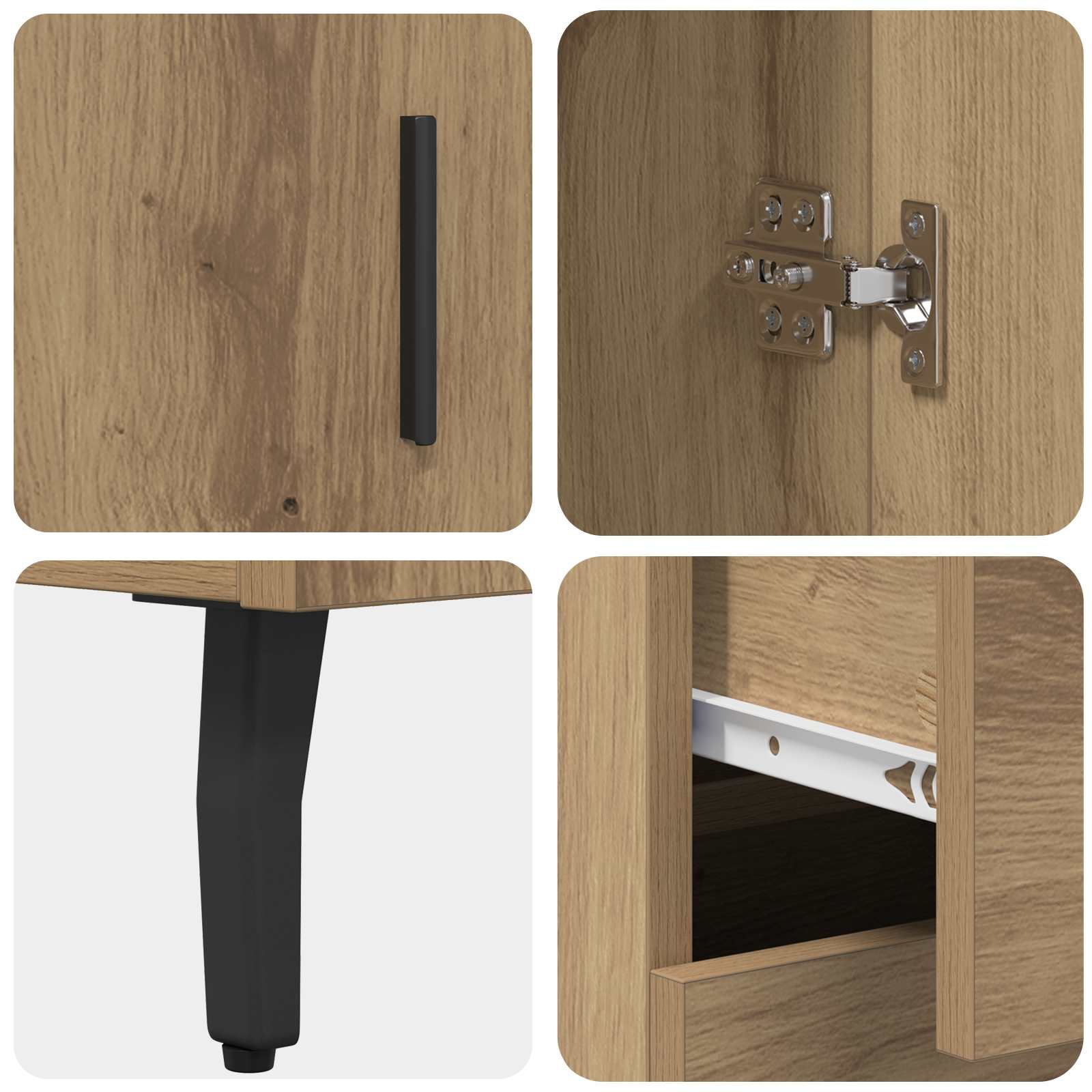 Highboard 2 stk. Artisan-Eiche 69,5 x 34 x 180 cm Holzwerkstoff