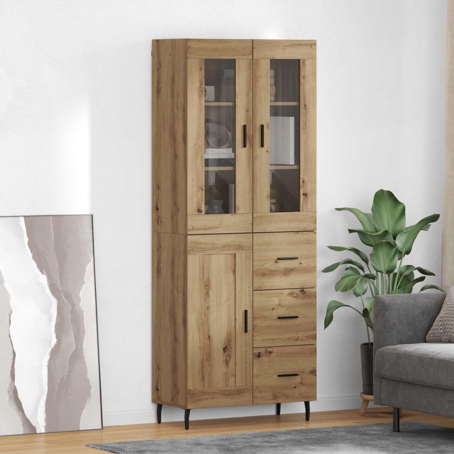 Highboard 2 stk. Artisan-Eiche 69,5 x 34 x 180 cm Holzwerkstoff