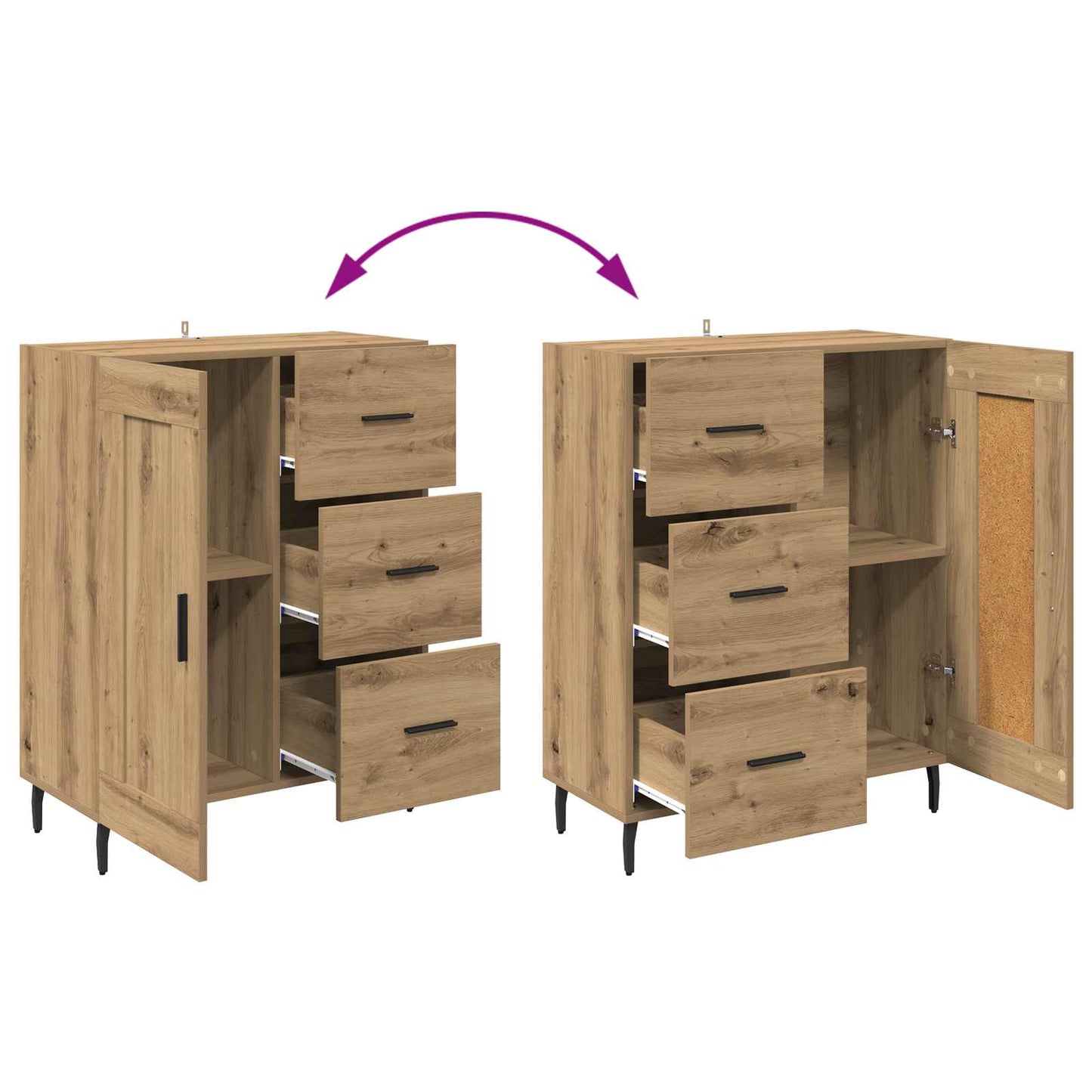 Highboard 2 stk. Artisan-Eiche 69,5 x 34 x 180 cm Holzwerkstoff