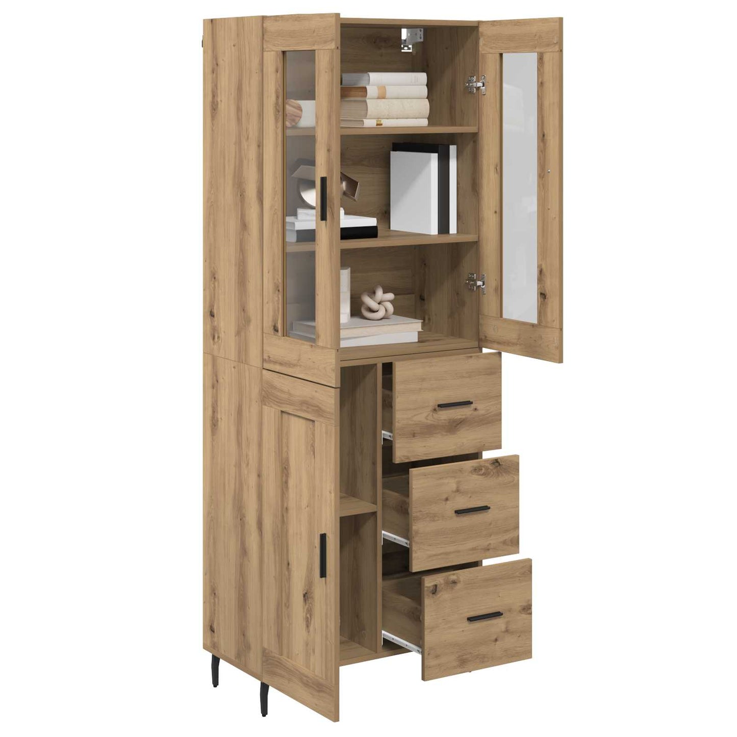 Highboard 2 stk. Artisan-Eiche 69,5 x 34 x 180 cm Holzwerkstoff