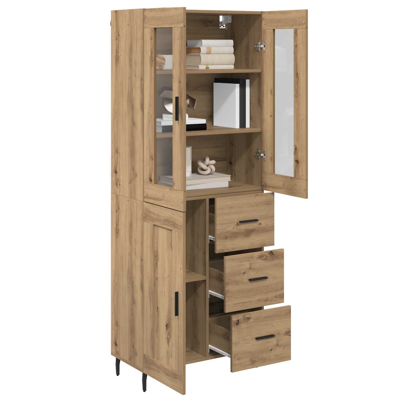 Highboard 2 stk. Artisan-Eiche 69,5 x 34 x 180 cm Holzwerkstoff