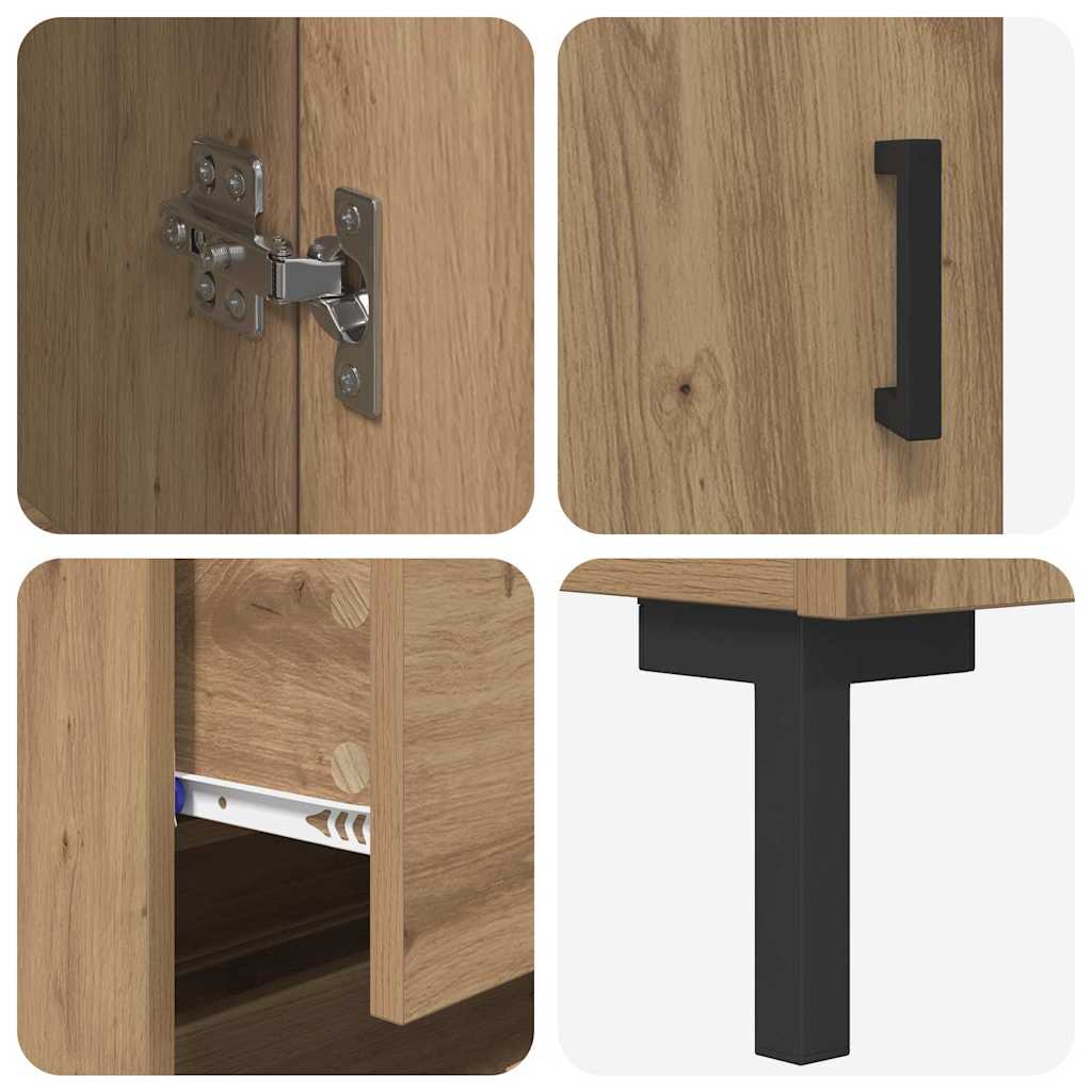 Highboard 2 stk. Artisan-Eiche 69,5 x 34 x 180 cm Holzwerkstoff