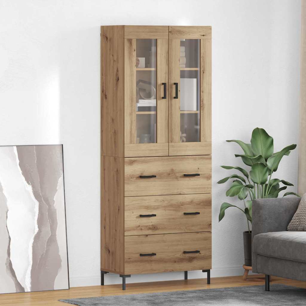 Highboard 2 stk. Artisan-Eiche 69,5 x 34 x 180 cm Holzwerkstoff