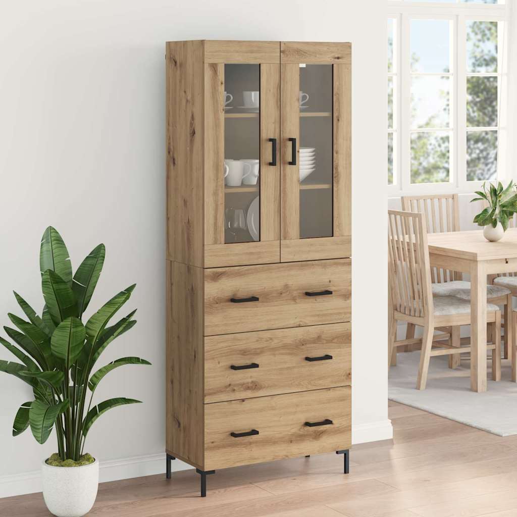 Highboard 2 stk. Artisan-Eiche 69,5 x 34 x 180 cm Holzwerkstoff
