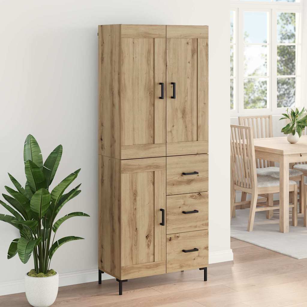 Highboard 2 stk. Artisan-Eiche 69,5 x 34 x 180 cm Holzwerkstoff