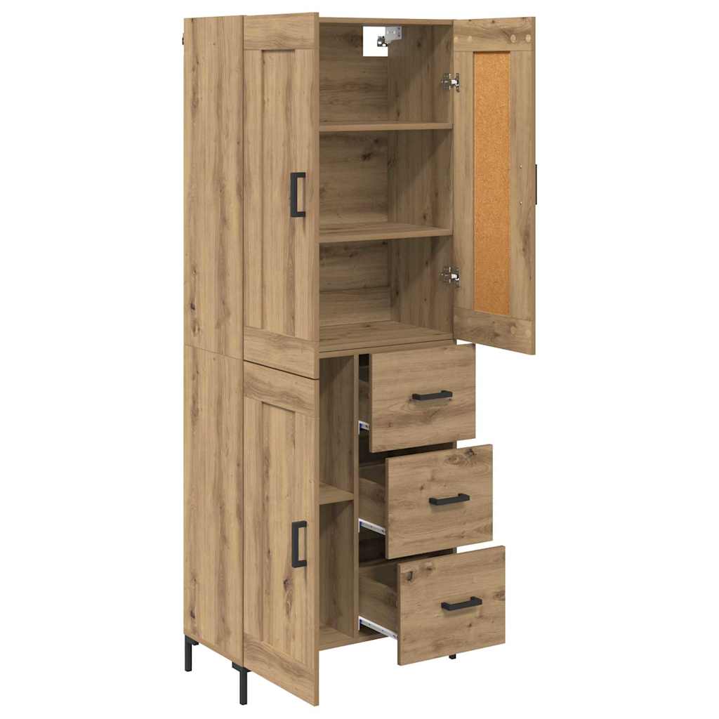 Highboard 2 stk. Artisan-Eiche 69,5 x 34 x 180 cm Holzwerkstoff