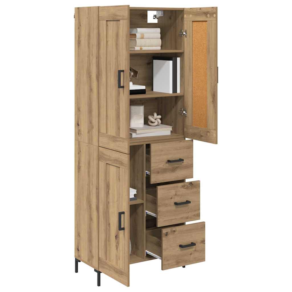 Highboard 2 stk. Artisan-Eiche 69,5 x 34 x 180 cm Holzwerkstoff