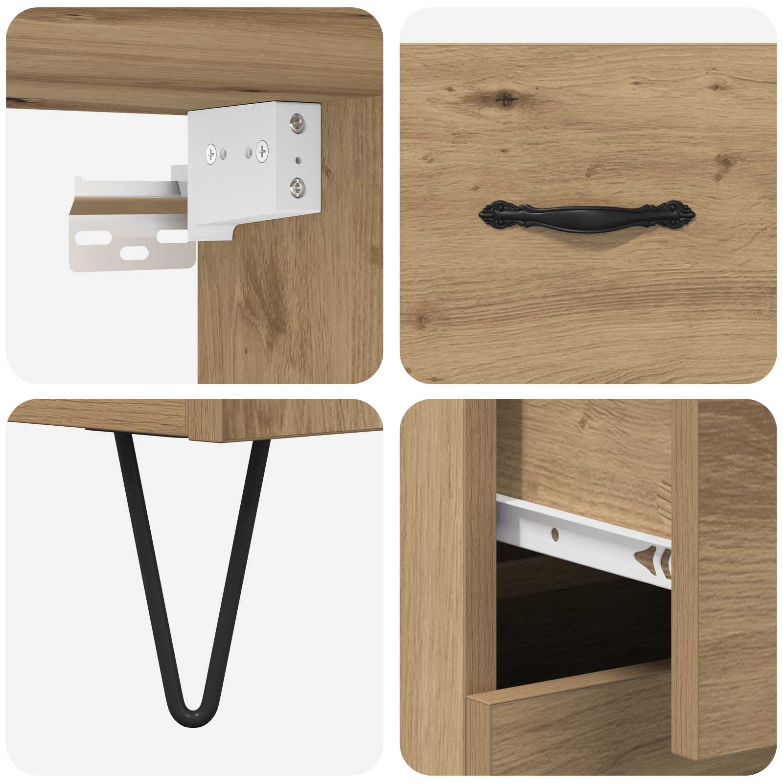 Highboard 2 stk. Artisan-Eiche 69,5 x 34 x 180 cm